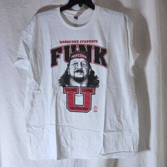Pro Wrestling Crate Terry Funk U School of Hard Knocks White T-Shirt XL NWOT - Picture 1 of 4